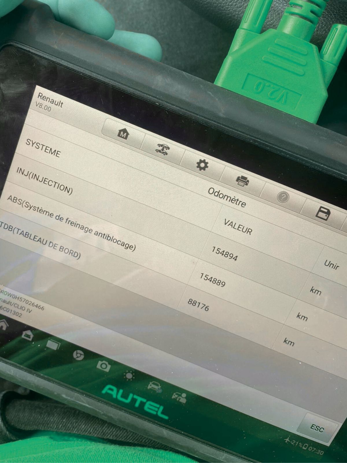 Vérification du kilométrage